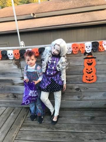 Haunted broken doll and Chuckie